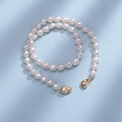 6.5-7.5mm White Freshwater Pearl Necklace - AAA Quality