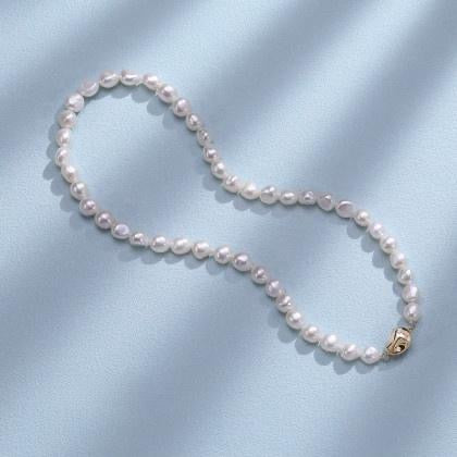 6.5-7.5mm White Freshwater Pearl Necklace - AAA Quality