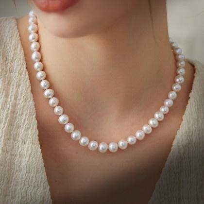 6-7mm White Freshwater Pearl Necklace - AAAA Quality