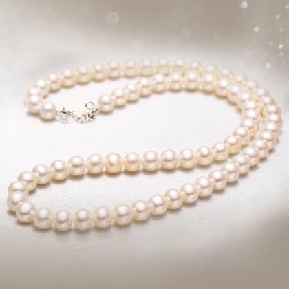 6-7mm White Freshwater Pearl Necklace - AAAA Quality